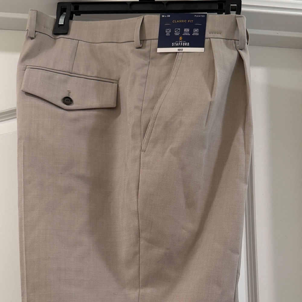 Stafford Men's Light Tan Dress Pants